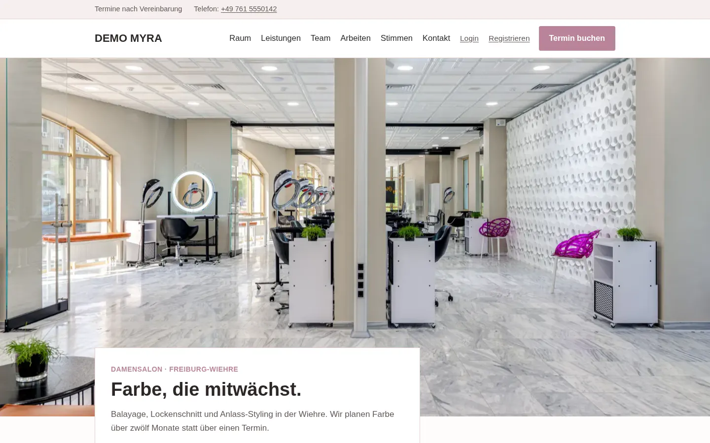 Website von Demo Myra im Design Myra