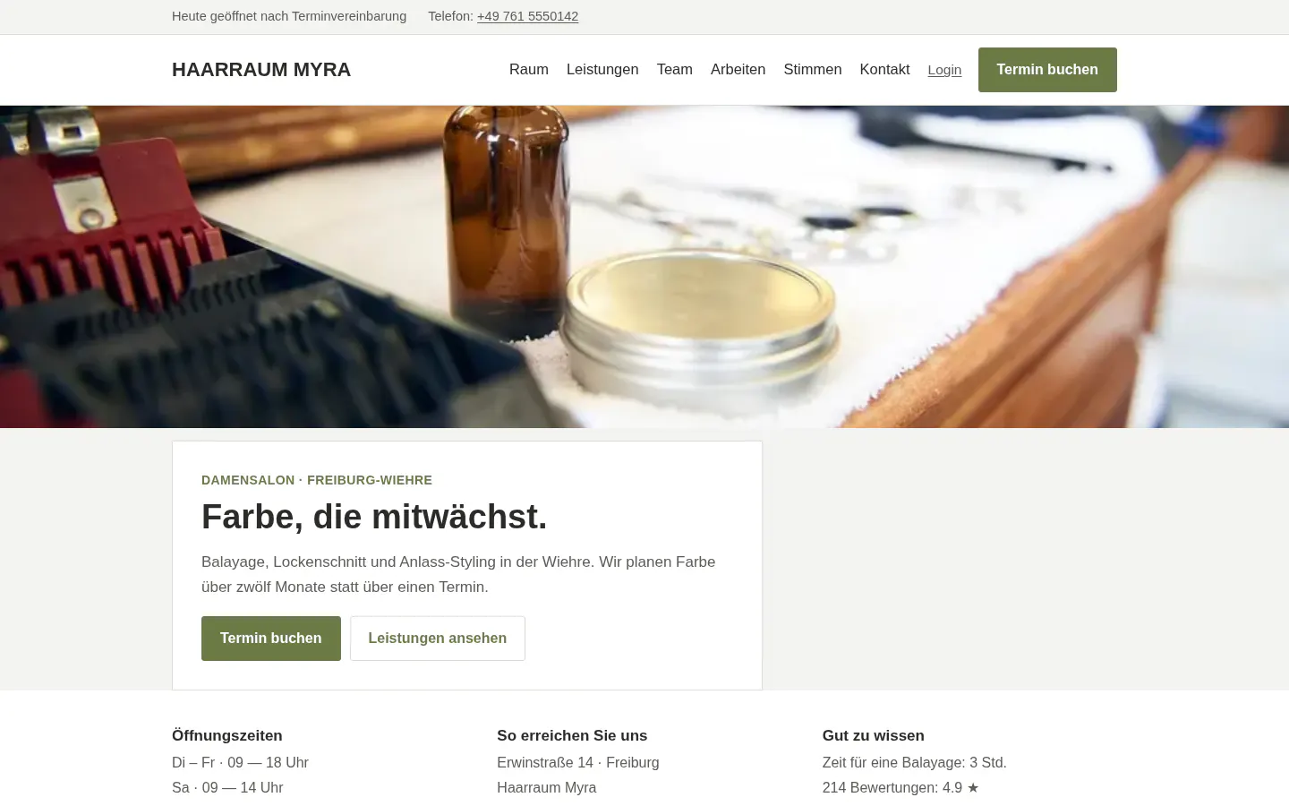 Website von Demo Myra im Design Myra