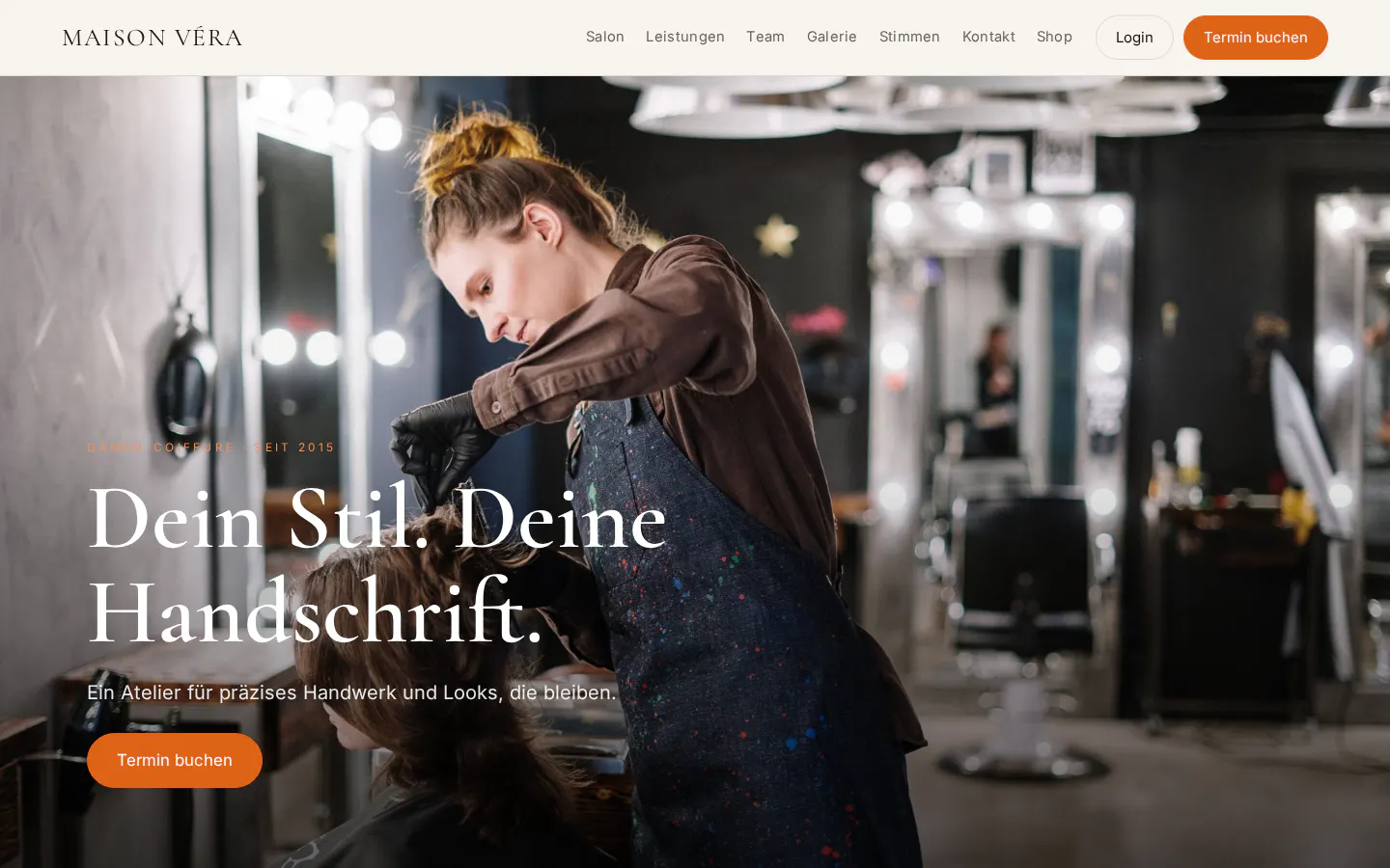 Salon-Website im Design Showcase