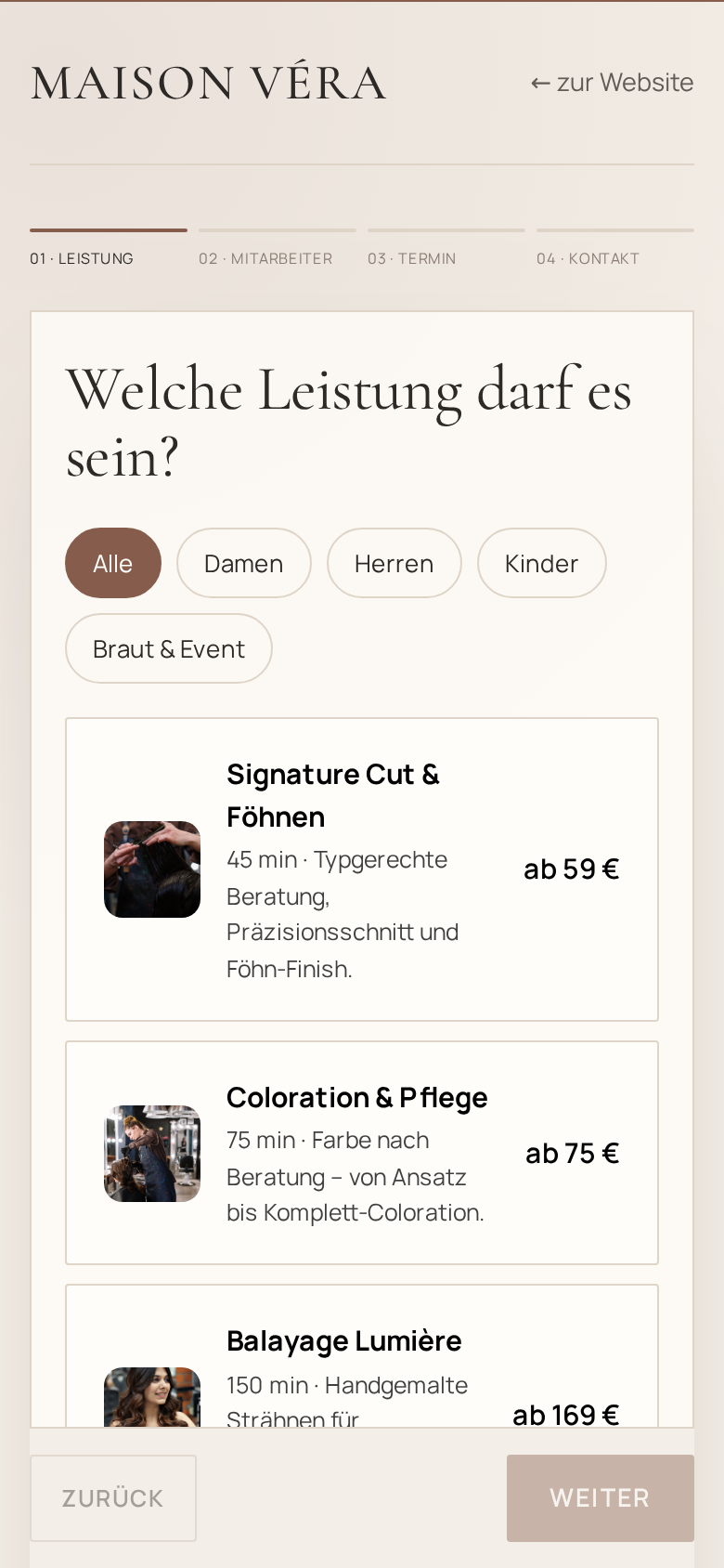 Booking-Design Editorial von cozii für Maison Véra