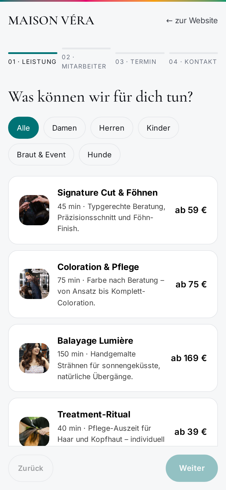 Booking-Design Neutral von cozii für Maison Véra
